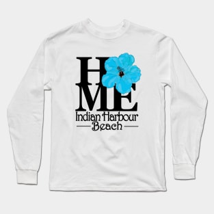 HOME Indian Harbour Beach Blue Hibiscus Long Sleeve T-Shirt